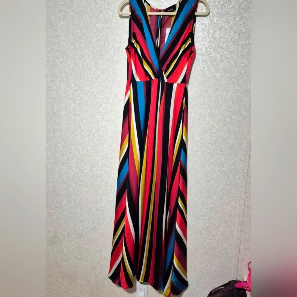 NWT..AaKaa Multicolor Striped Maxi Dress..SIZE:L
